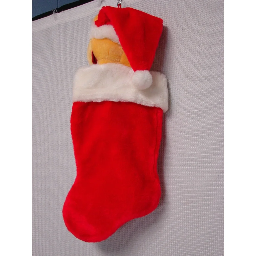 Santas Best Disney Winnie The Pooh Plush Christmas Stocking 20 Inches Red White